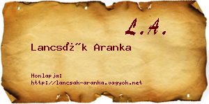 Lancsák Aranka névjegykártya
