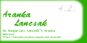 aranka lancsak business card
